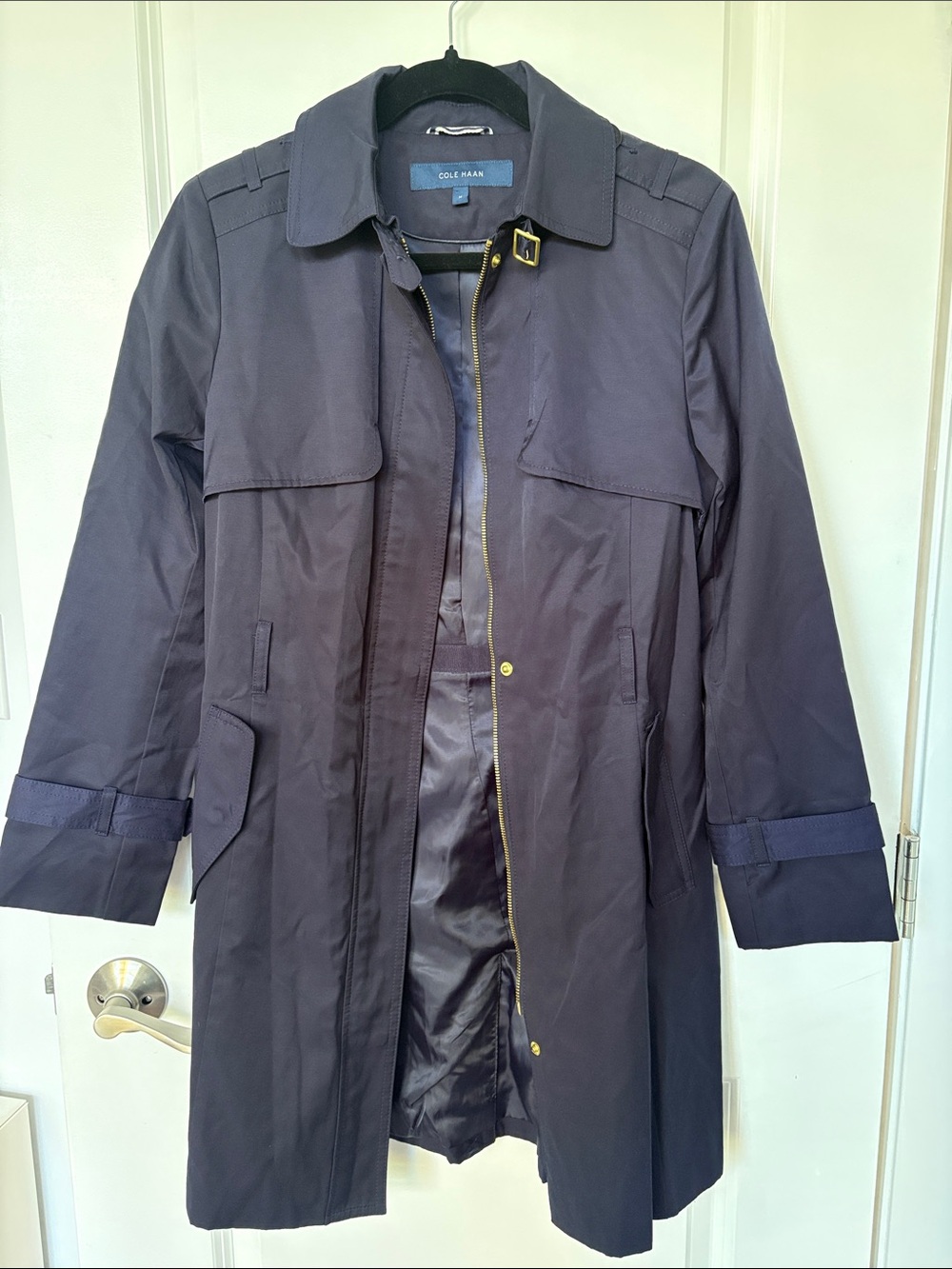 Cole Haan Navy Trench Coat
